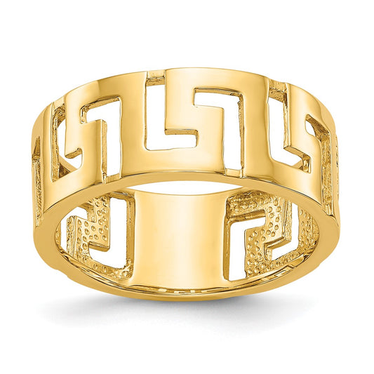 14K Yellow Gold Greek Key Band