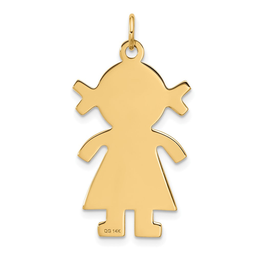 14k Yellow Gold Satin Girl Charm