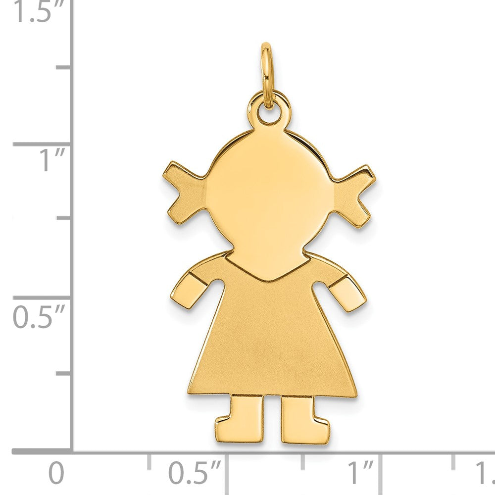 14k Yellow Gold Satin Girl Charm