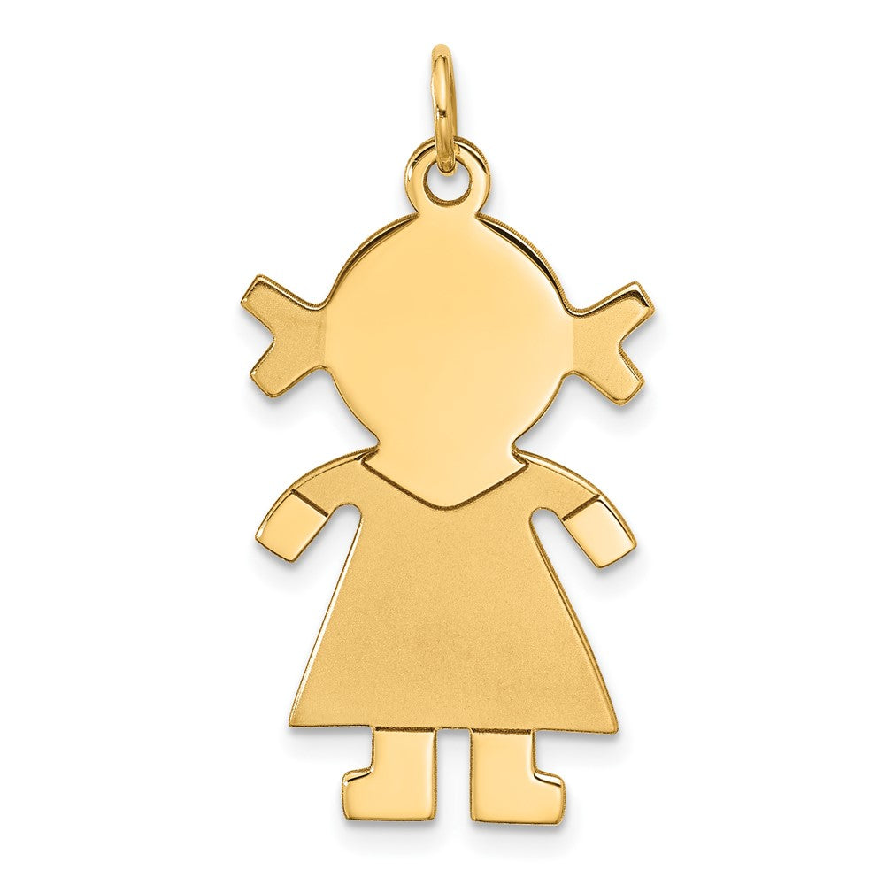 14k Yellow Gold Satin Girl Charm