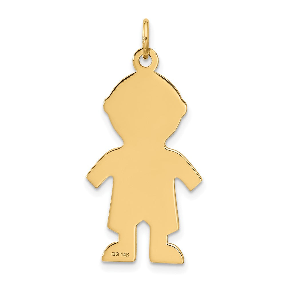 14k Yellow Gold Satin Boy Charm