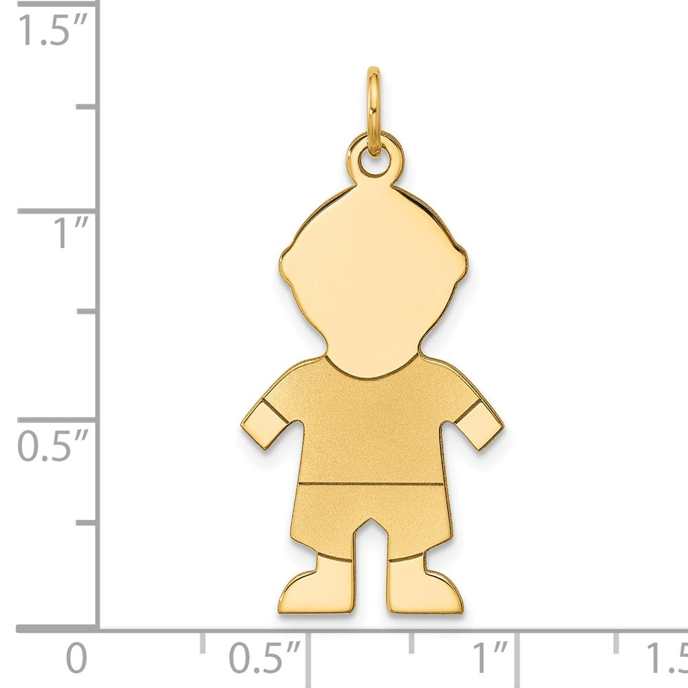 14k Yellow Gold Satin Boy Charm