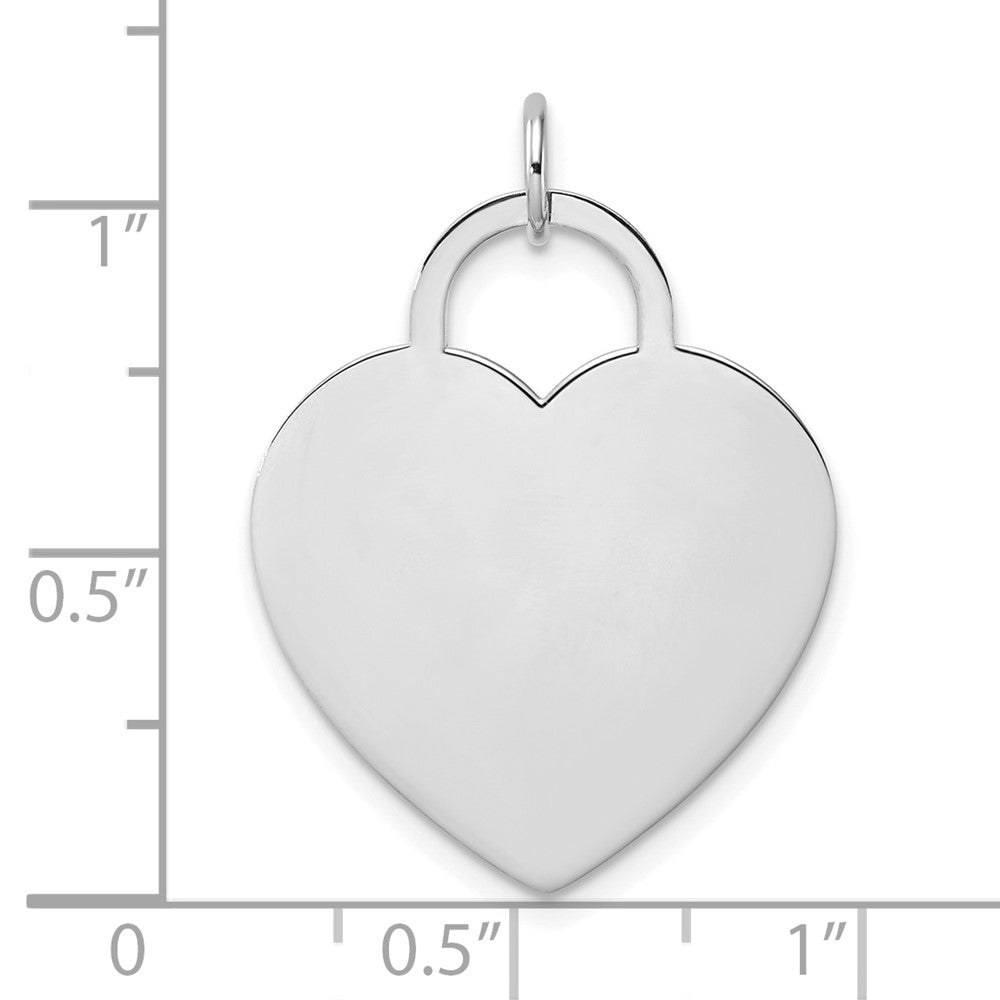 14k White Gold Heart Disc Charm