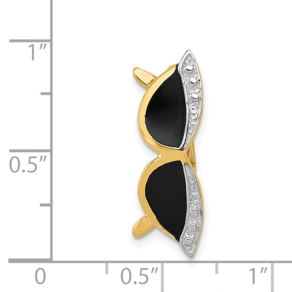 14k Yellow Gold Enameled Sunglasses Pendant Slide