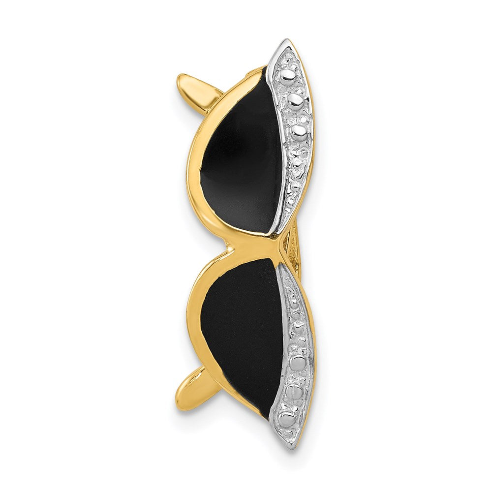 14k Yellow Gold Enameled Sunglasses Pendant Slide