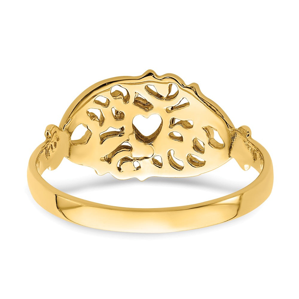 14k Yellow and Rose Gold w/White Rhodium Heart Ring