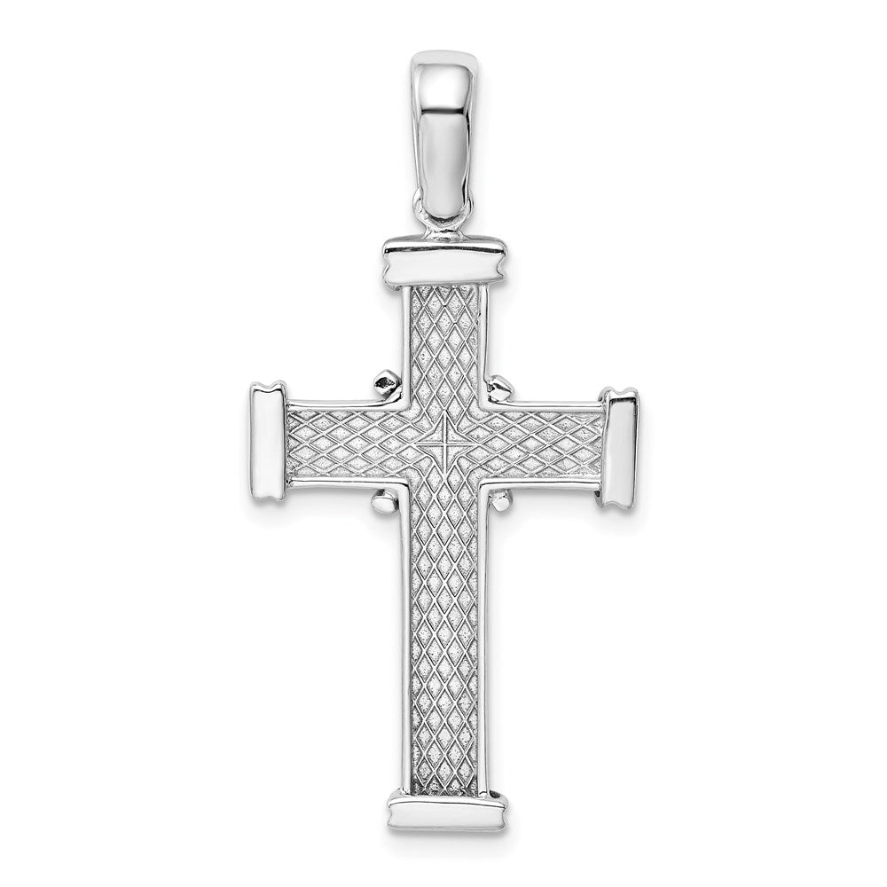 14k White Gold Latin Cross Pendant