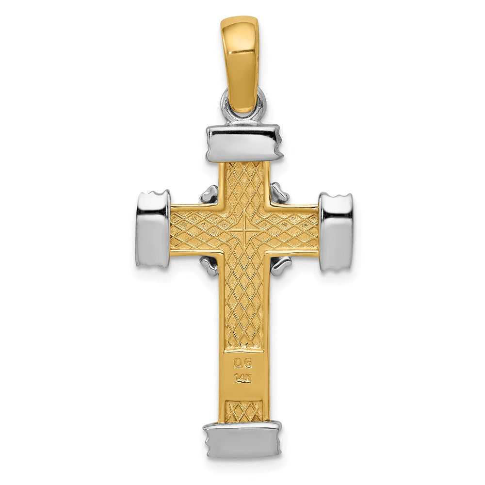 14k Two-tone Gold Latin Cross Pendant