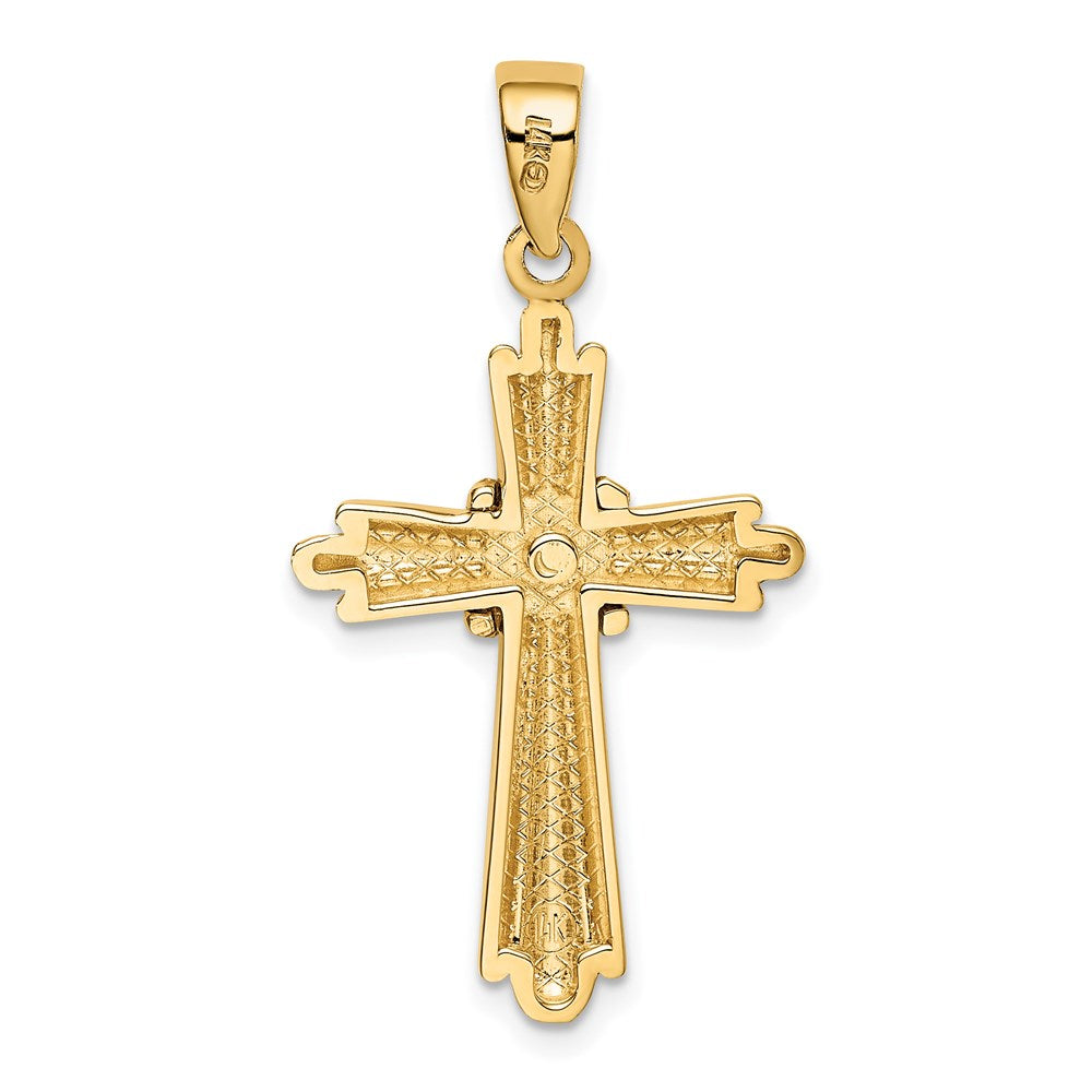 14k Yellow Gold Polished Cross Charm