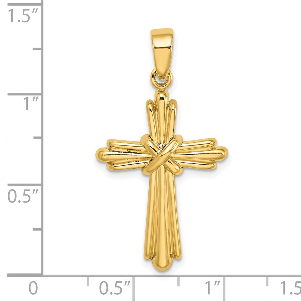 14k Yellow Gold Polished Cross Charm