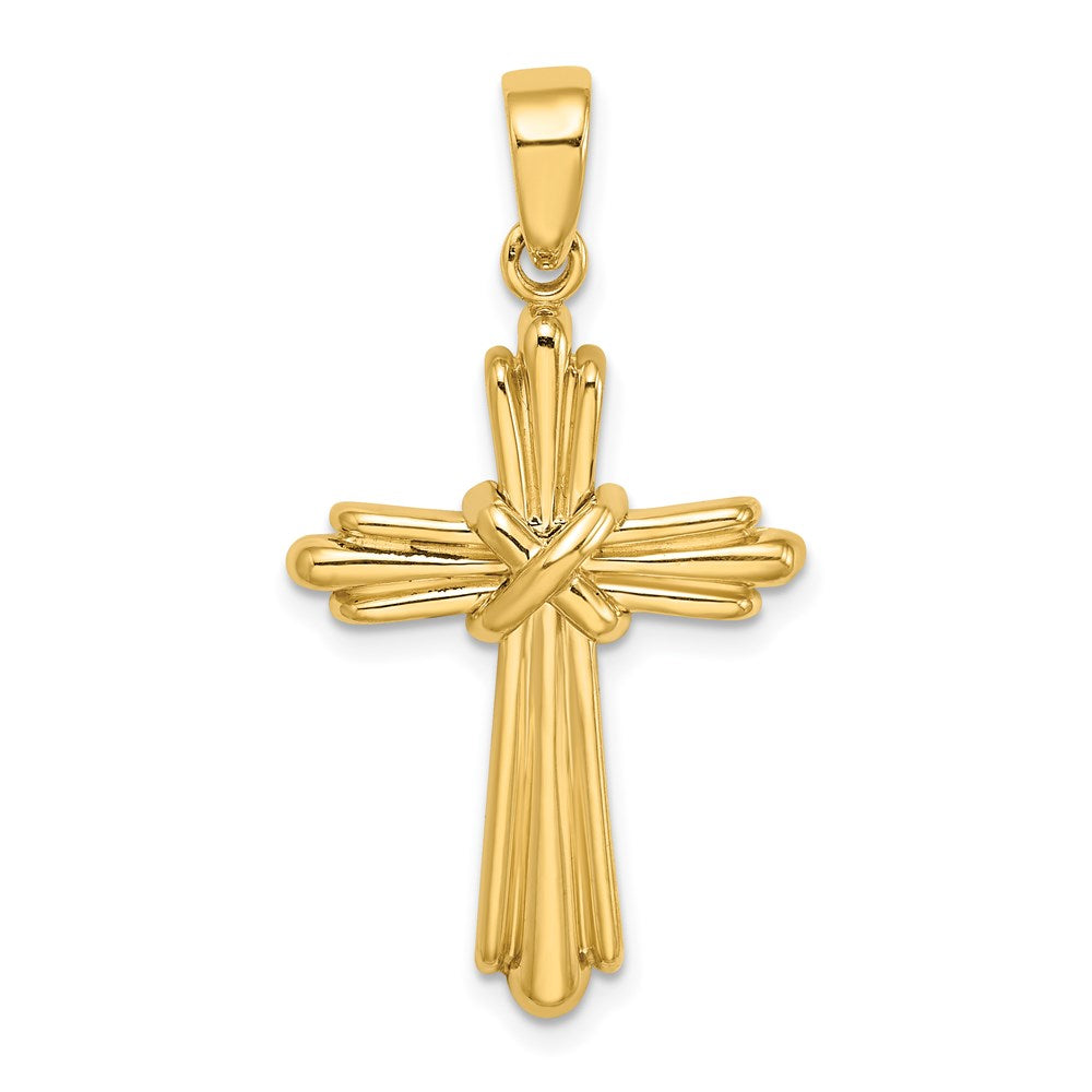 14k Yellow Gold Polished Cross Charm