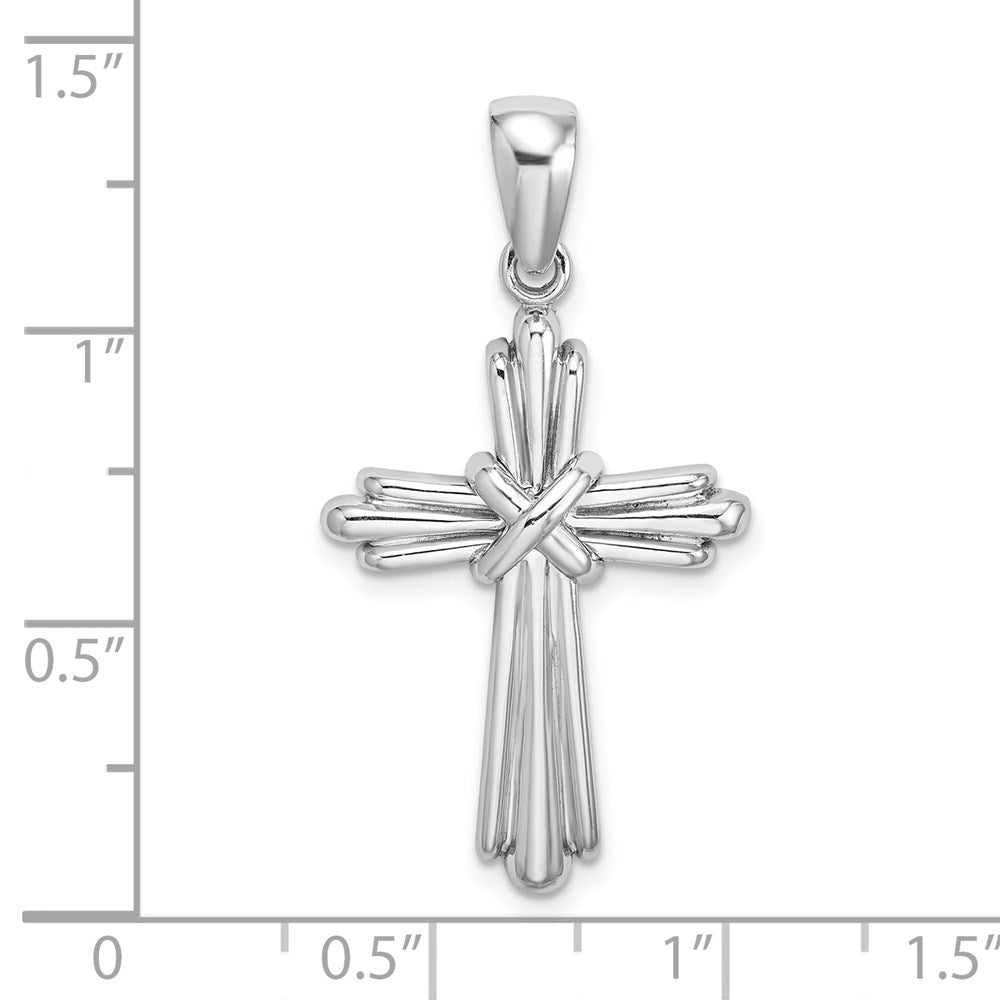 14k White Gold Polished Cross Charm