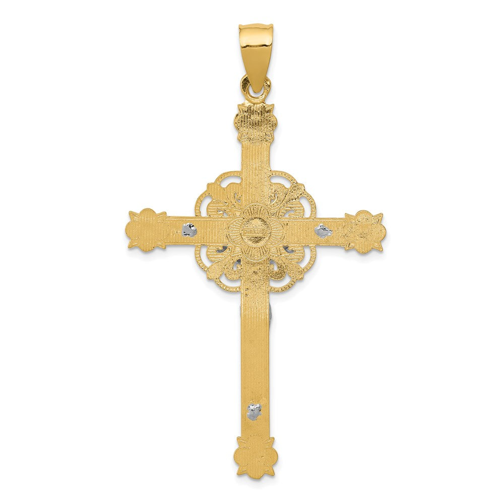 14k Two-tone Gold Celtic Crucifix Pendant