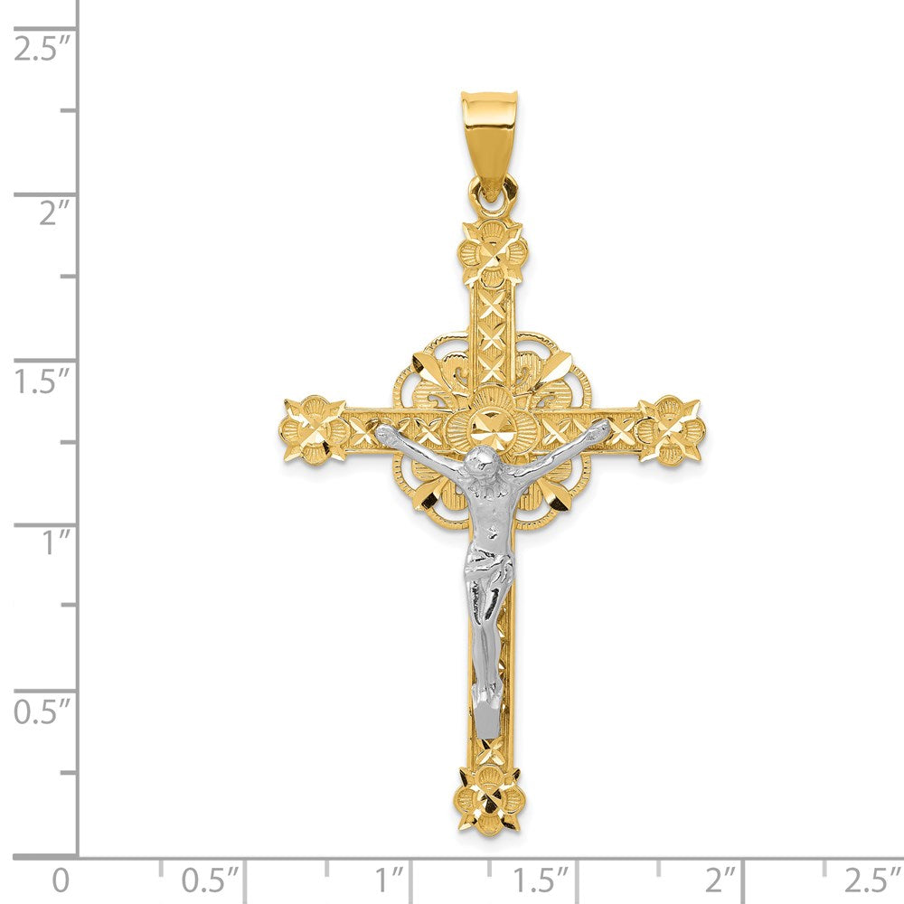 14k Two-tone Gold Celtic Crucifix Pendant