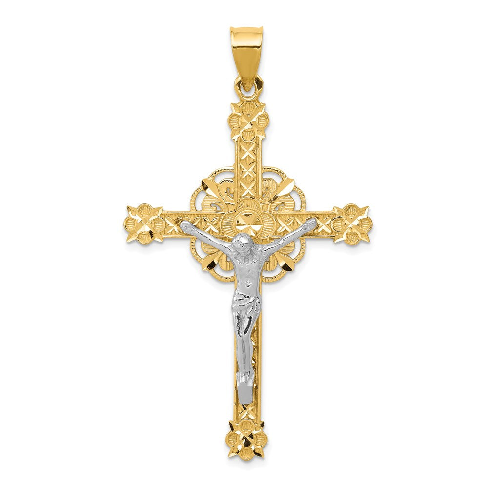 14k Two-tone Gold Celtic Crucifix Pendant