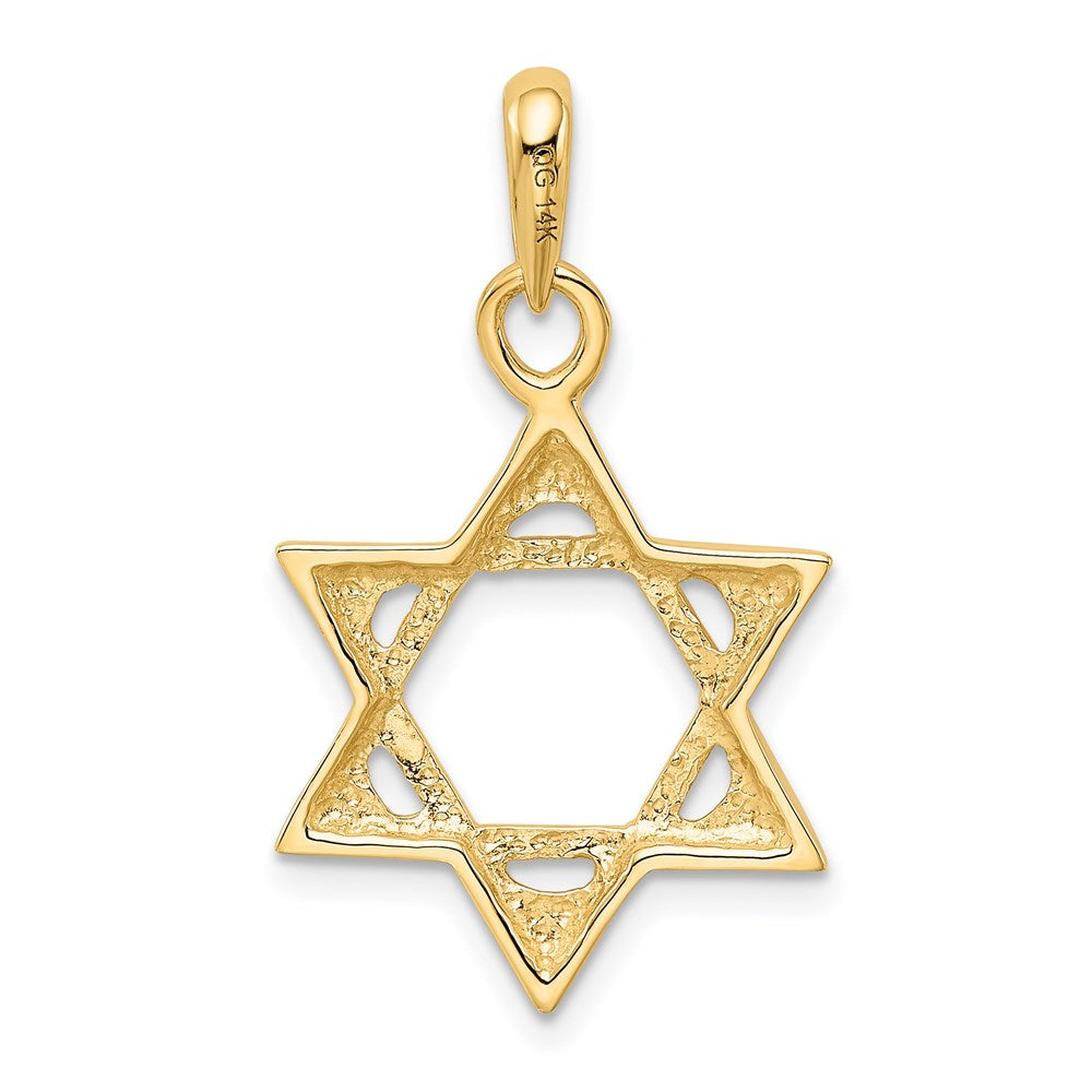 14k Yellow Gold Star of David Pendant