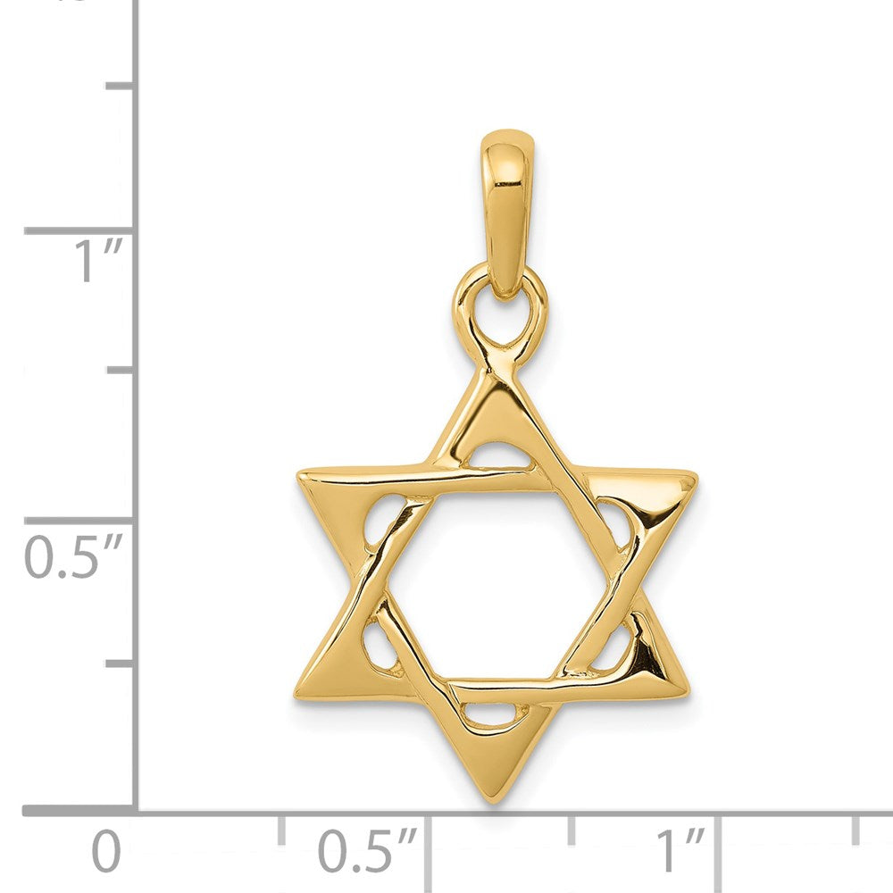 14k Yellow Gold Star of David Pendant