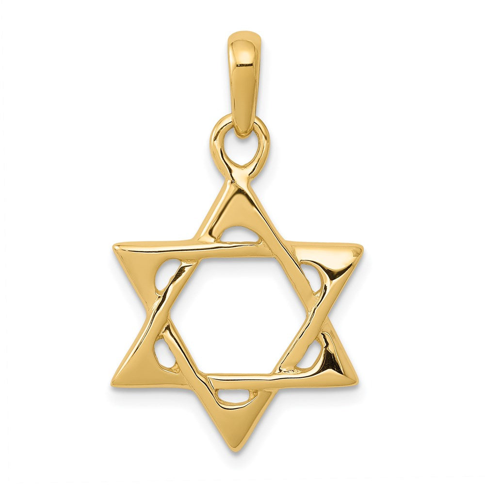 14k Yellow Gold Star of David Pendant