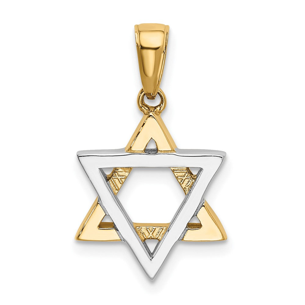 14k Two-tone Gold Star of David Pendant