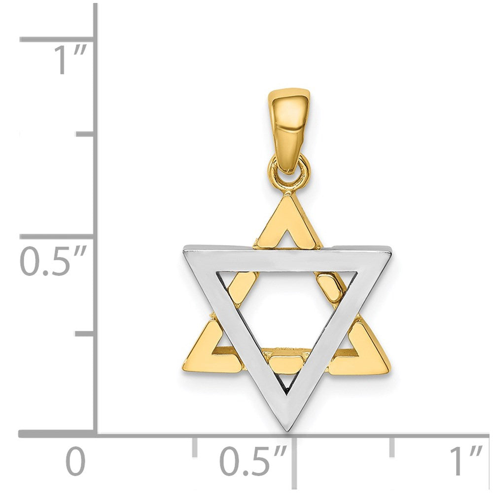 14k Two-tone Gold Star of David Pendant