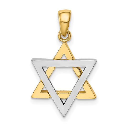 14k Two-tone Gold Star of David Pendant