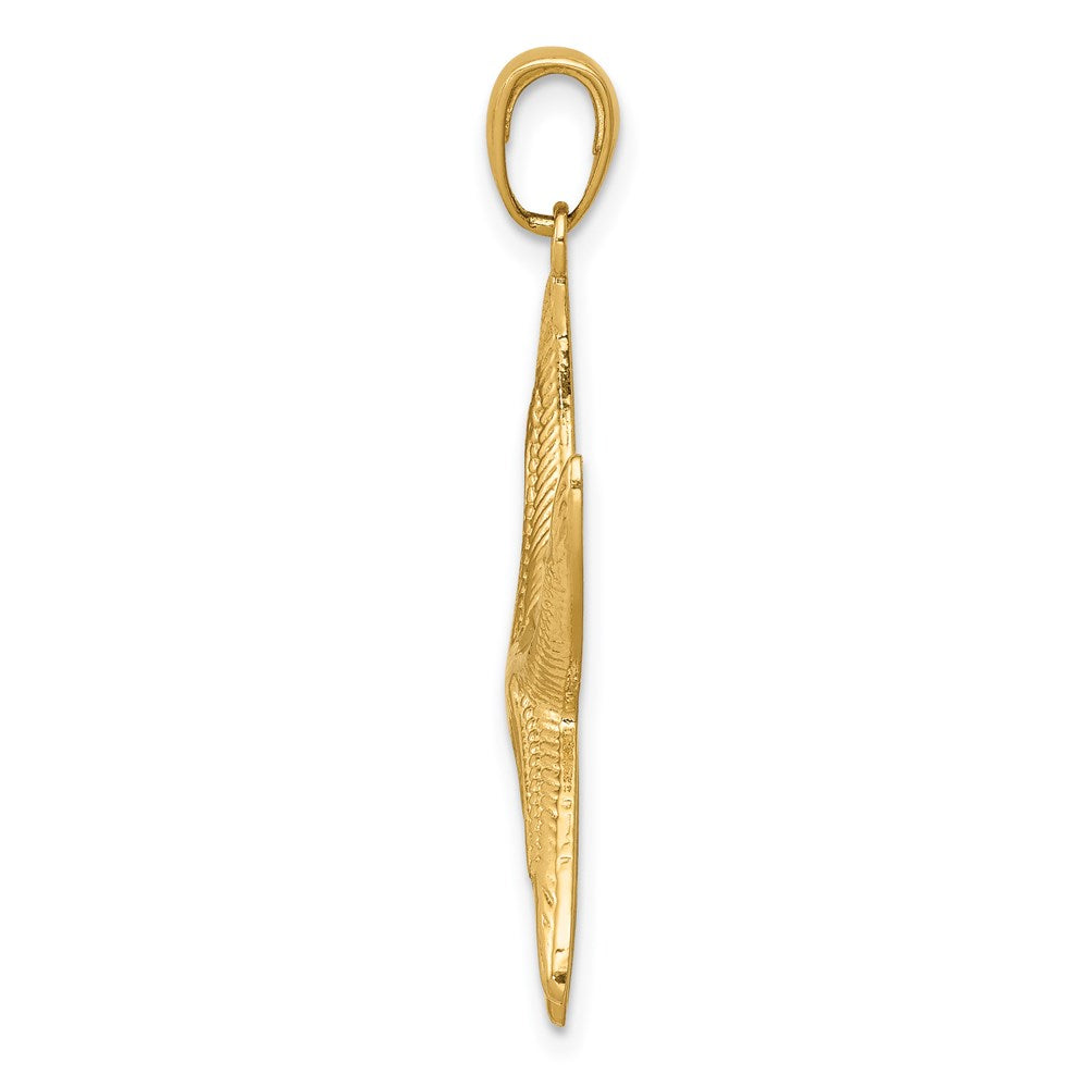 14k Yellow Gold Diamond-cut Starfish Pendant