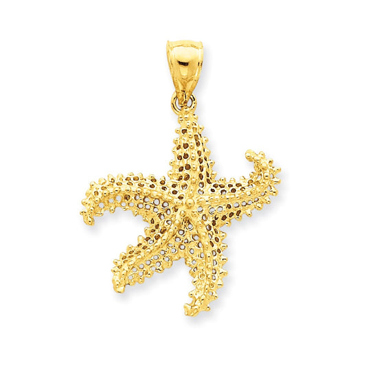 14k Yellow Gold Starfish Pendant