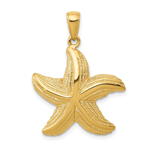 14k Yellow Gold Starfish Pendant