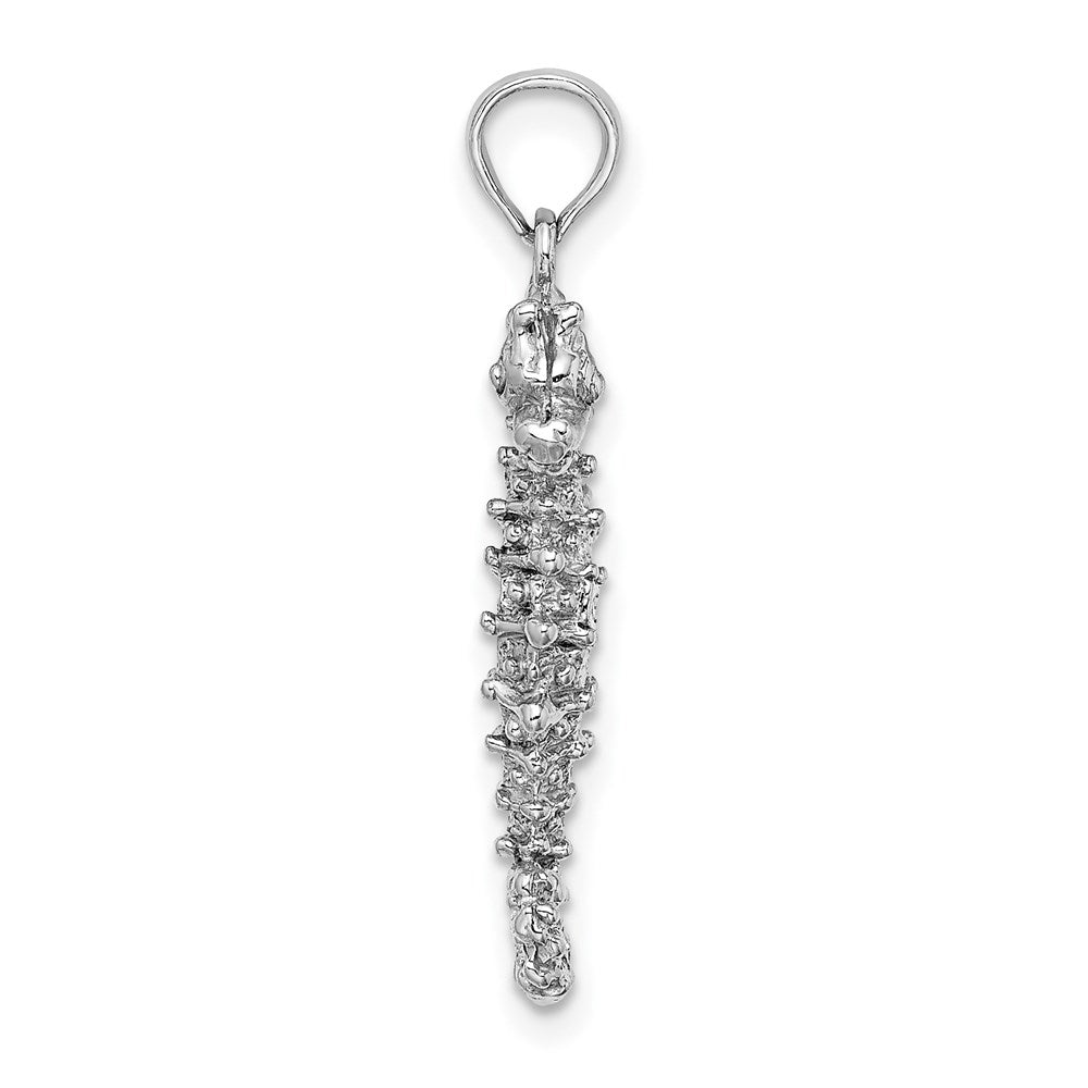 14k White Gold 3-D Seahorse Charm