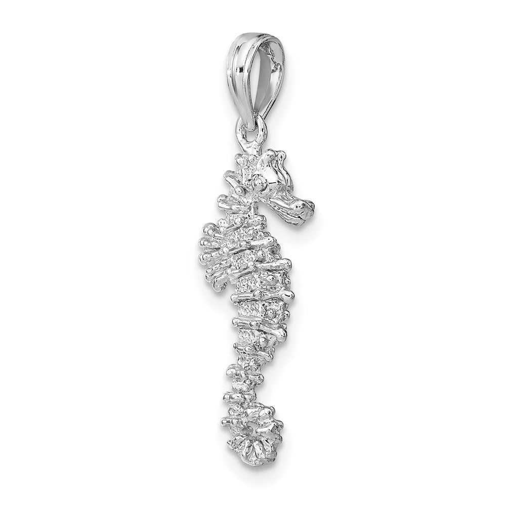 14k White Gold 3-D Seahorse Charm