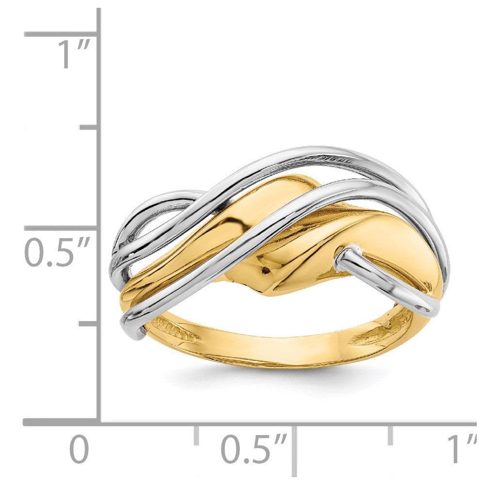 14k Two-Tone Gold Wave Ring