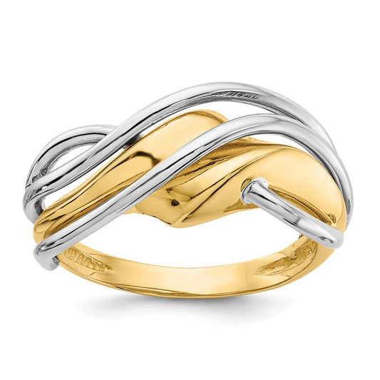 14k Two-Tone Gold Wave Ring