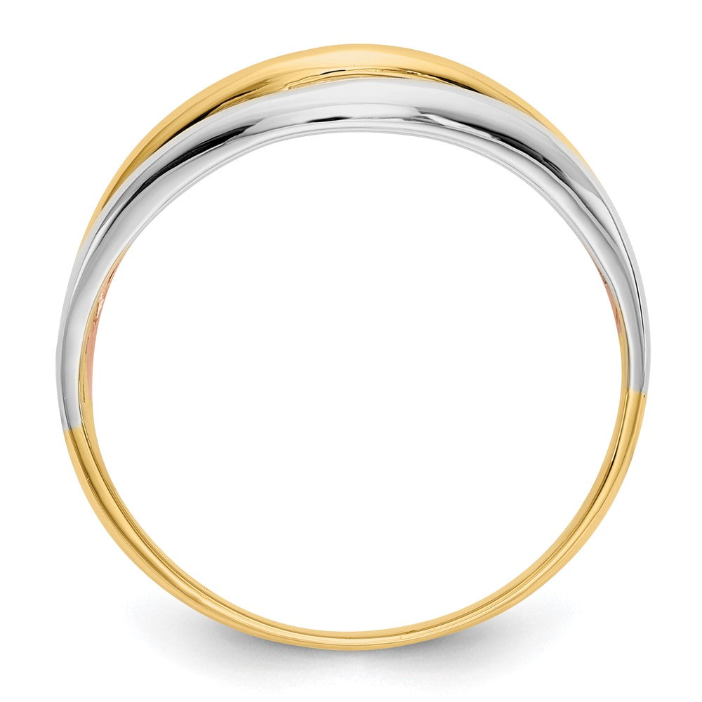 14k Tri-color Gold Open Fancy Ring