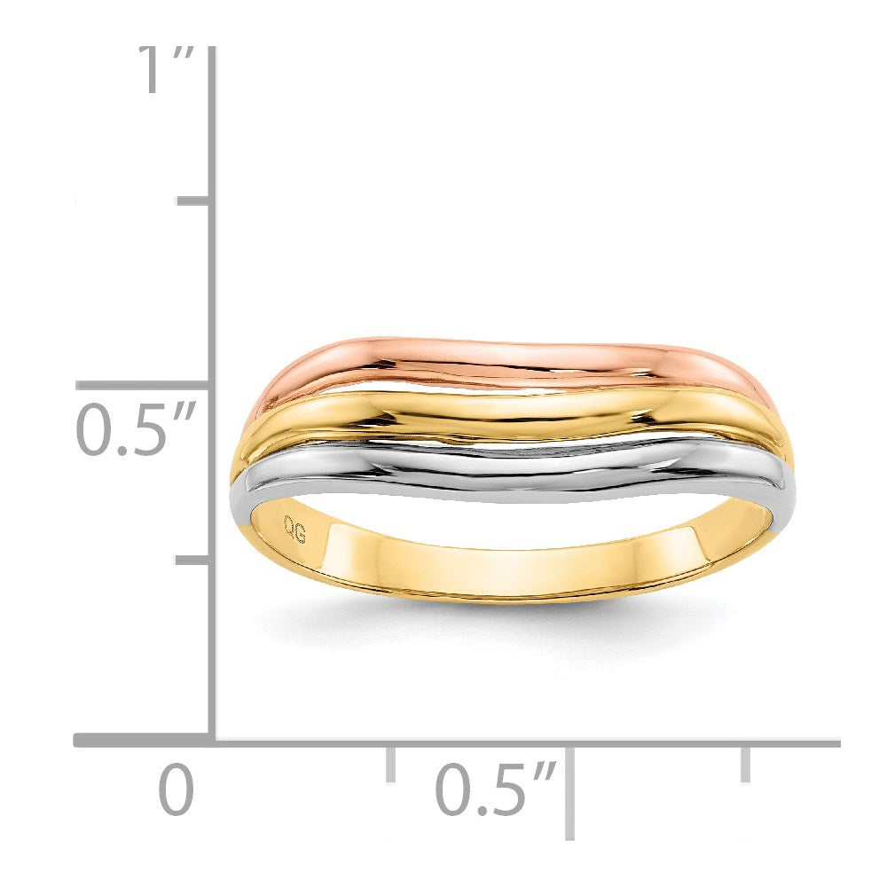 14k Tri-color Gold Open Fancy Ring