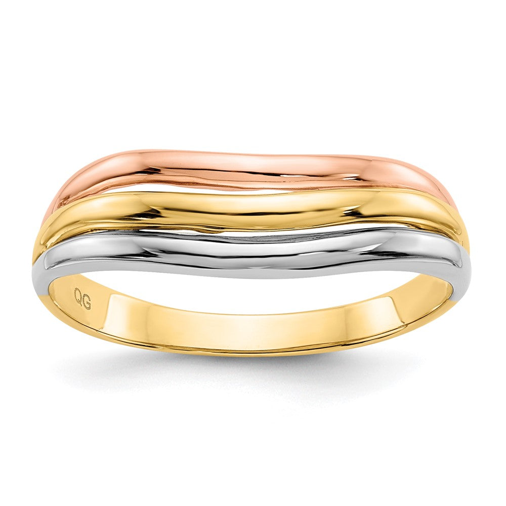 14k Tri-color Gold Open Fancy Ring