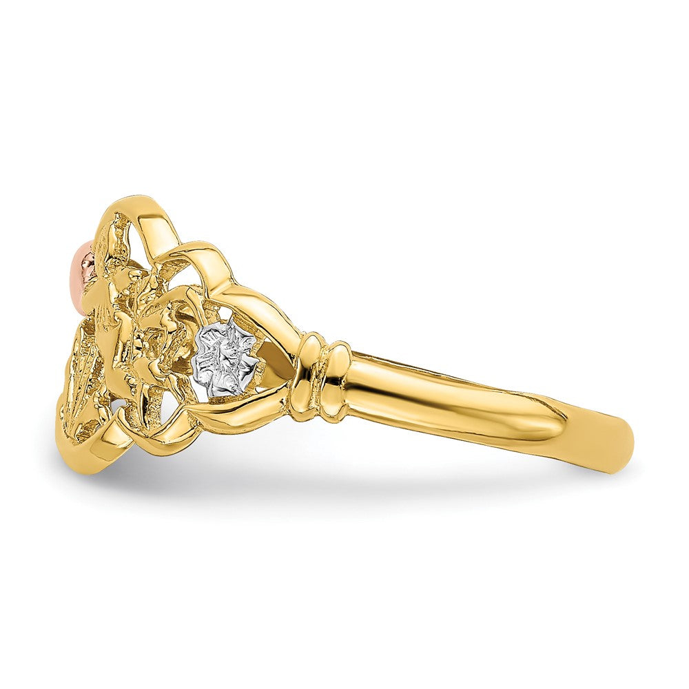 14K Two-Tone Gold W/White Rhodium Angel Ring