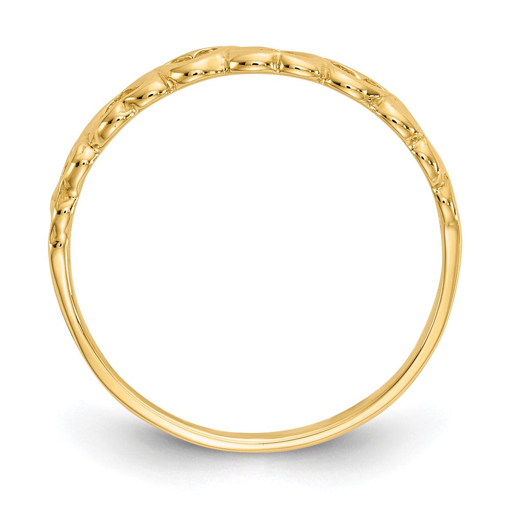 14K Yellow Gold Polished Hearts Ring