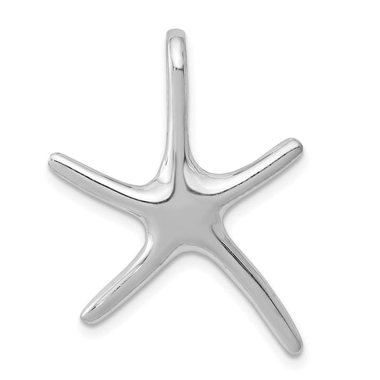 14k White Gold Large Dancing Starfish Slide Pendant