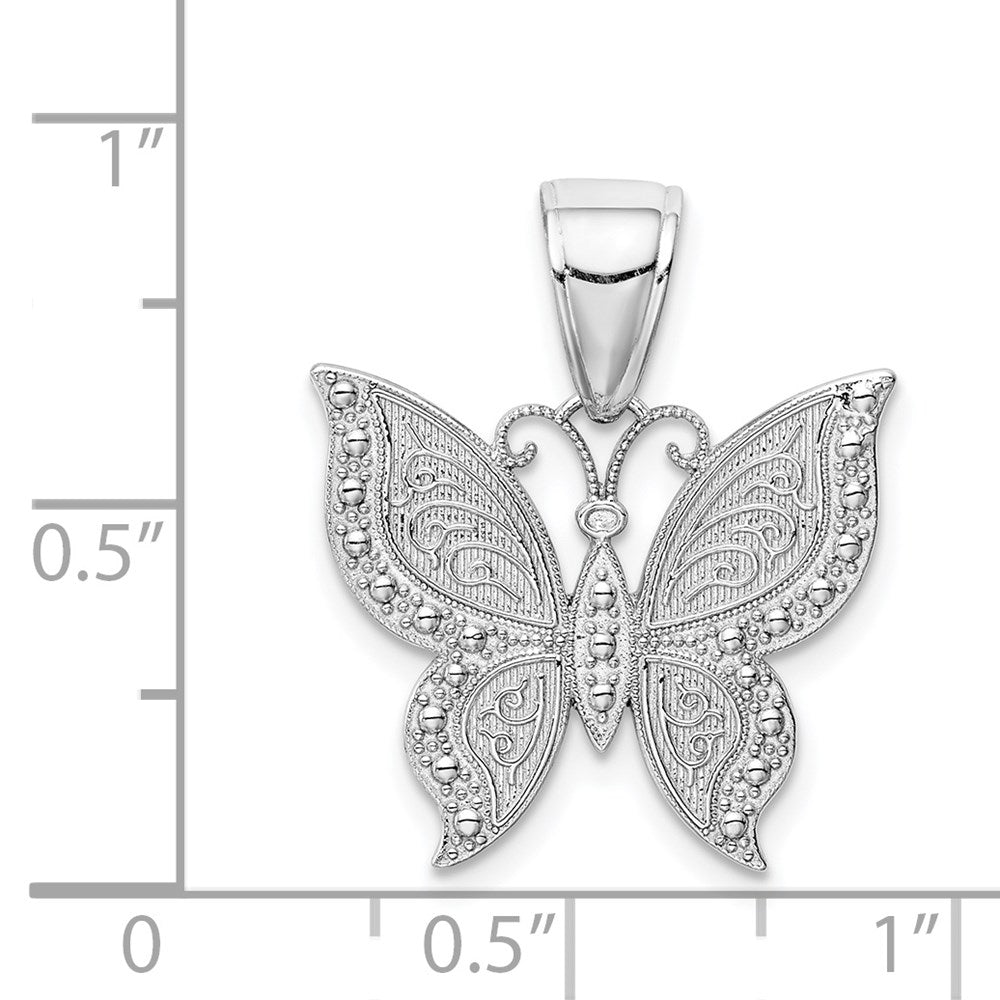 14k White Gold Butterfly Pendant