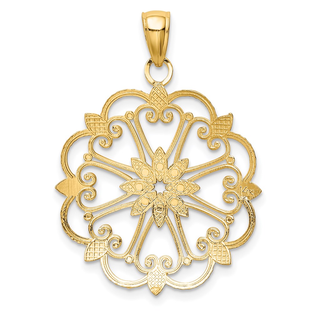 14k Yellow & Rhodium Gold and Rhodium Starburst Pendant