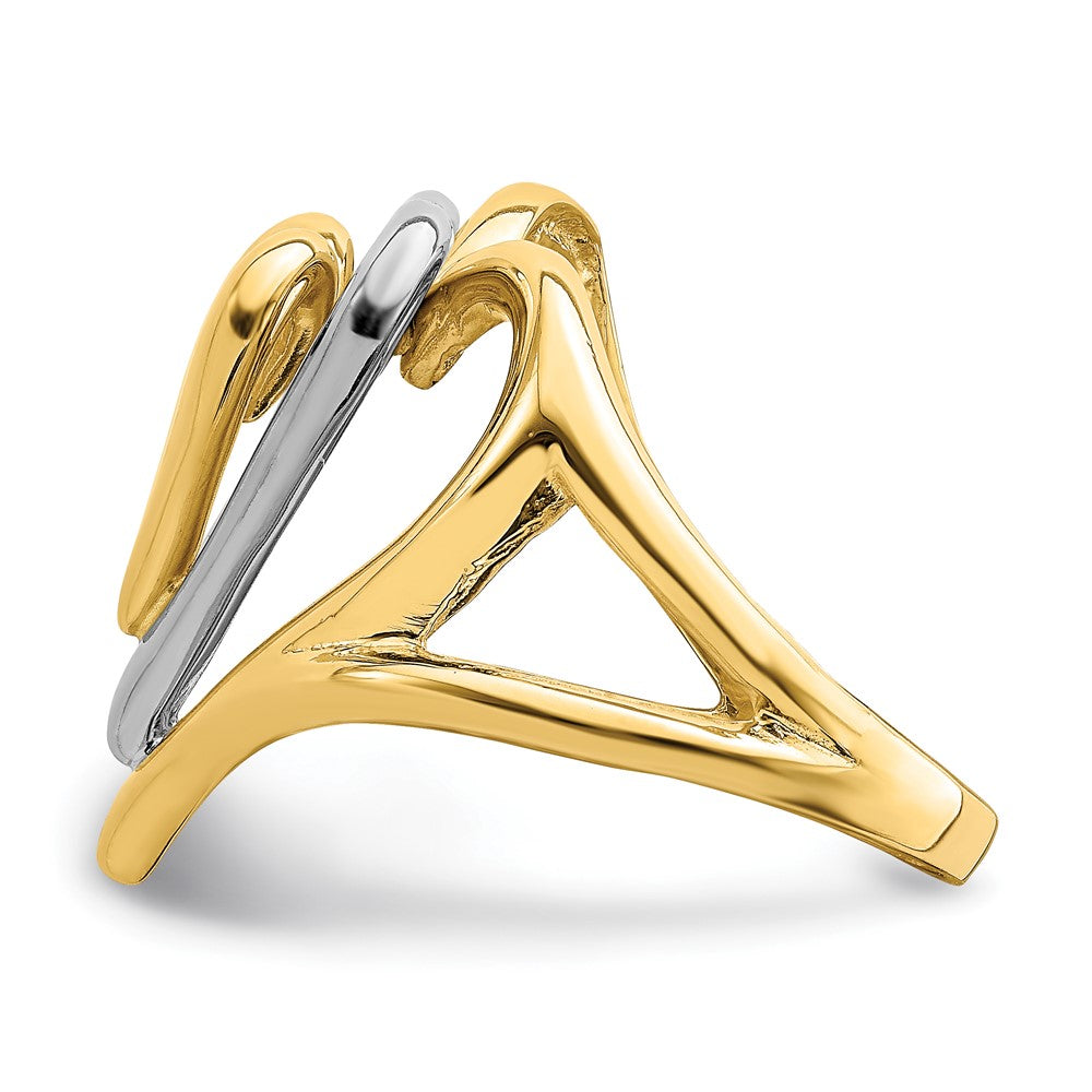 14K Two-Tone Gold Triple Stacked Heart Ring