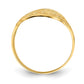 14K Yellow Gold Oval Shield with Scroll Pattern Ring