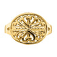 14K Yellow Gold Oval Shield with Scroll Pattern Ring