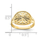 14K Yellow Gold Oval Shield with Scroll Pattern Ring