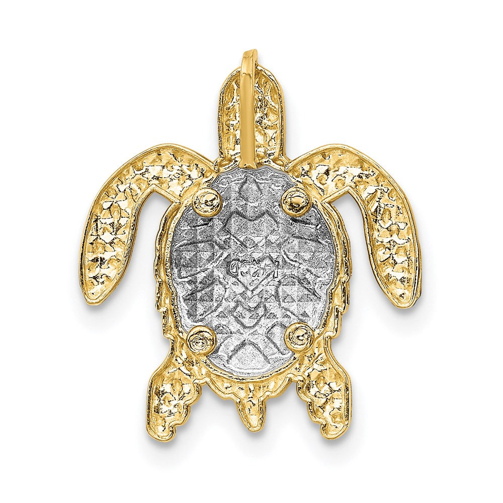 14k Two-tone Gold Two-tone Gold Turtle Pendant Slide