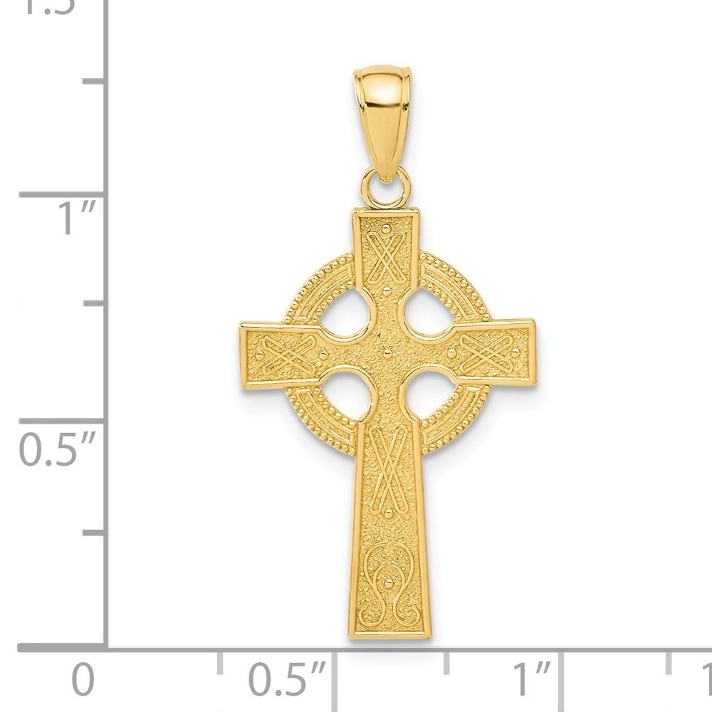 14k Yellow Gold Celtic Cross Pendant