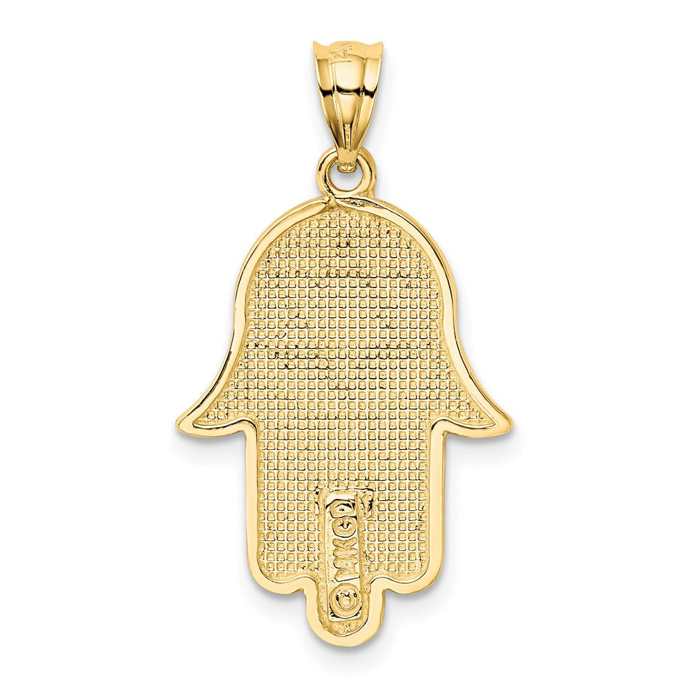 14k Yellow Gold Hamsa w/Star of David Charm