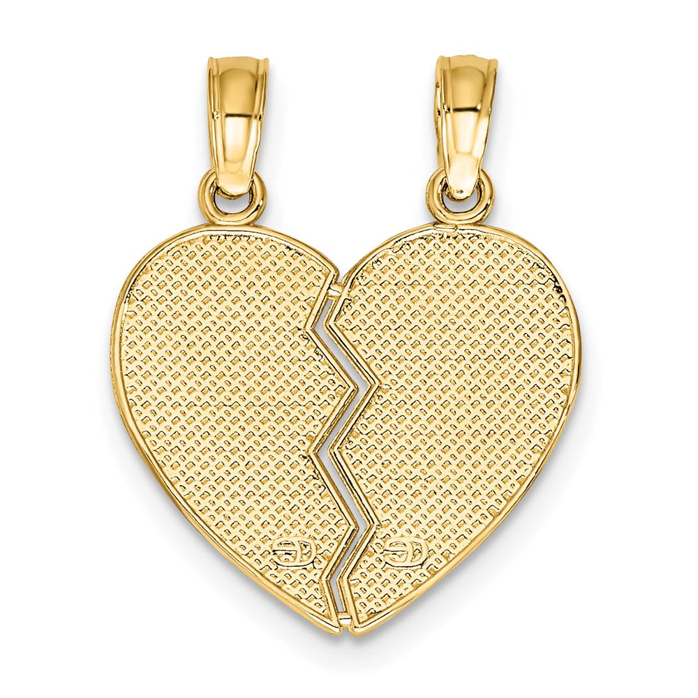 14k Yellow Gold Break-Apart KEEP WATCH BETWEEN Heart Charm