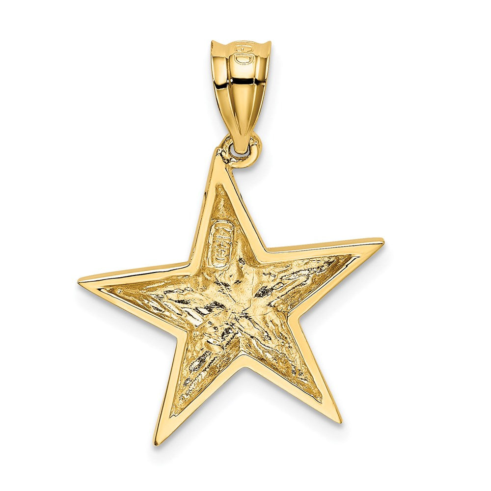 14k Yellow Gold Polished Star Pendant