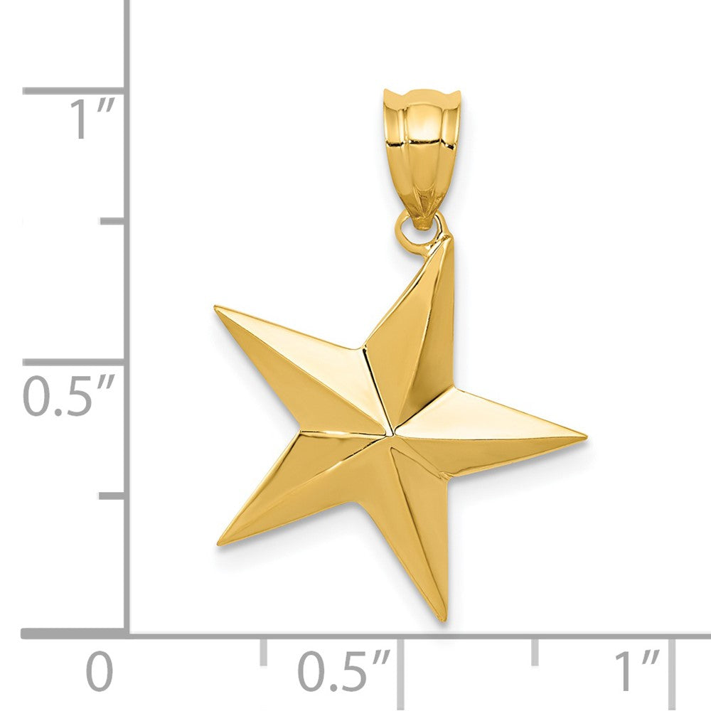 14k Yellow Gold Polished Star Pendant